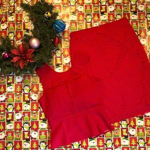 *Lipstick Red* BCBGMAXAZRIA Peplum Cocktail Dress.